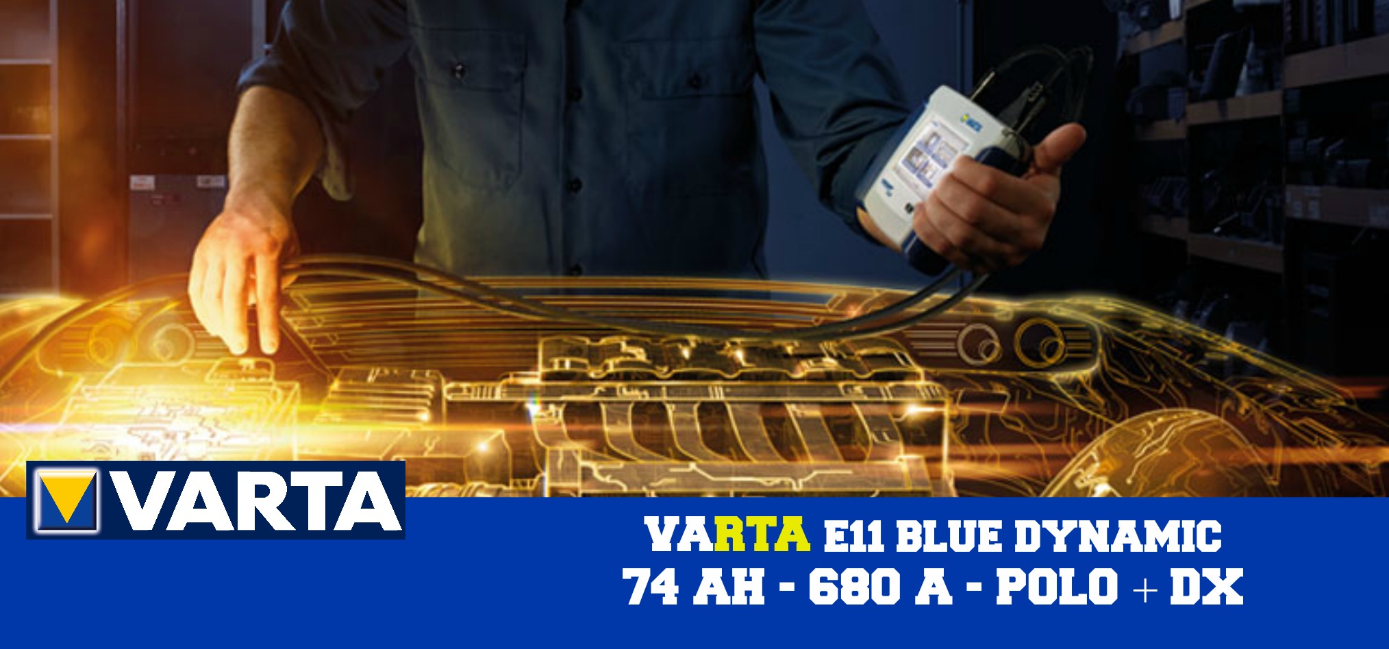 BATTERIA AUTO VARTA BLUE DYNAMIC E11 74AH 680A POLO POSITIVO DX 574012068