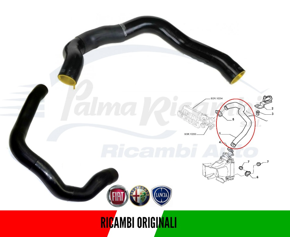 50508081 MANICOTTO ORIGINALE ALFA ROMEO 147 1.9 JTD TUBO ASPIRAZIONE  INTERCOOLER